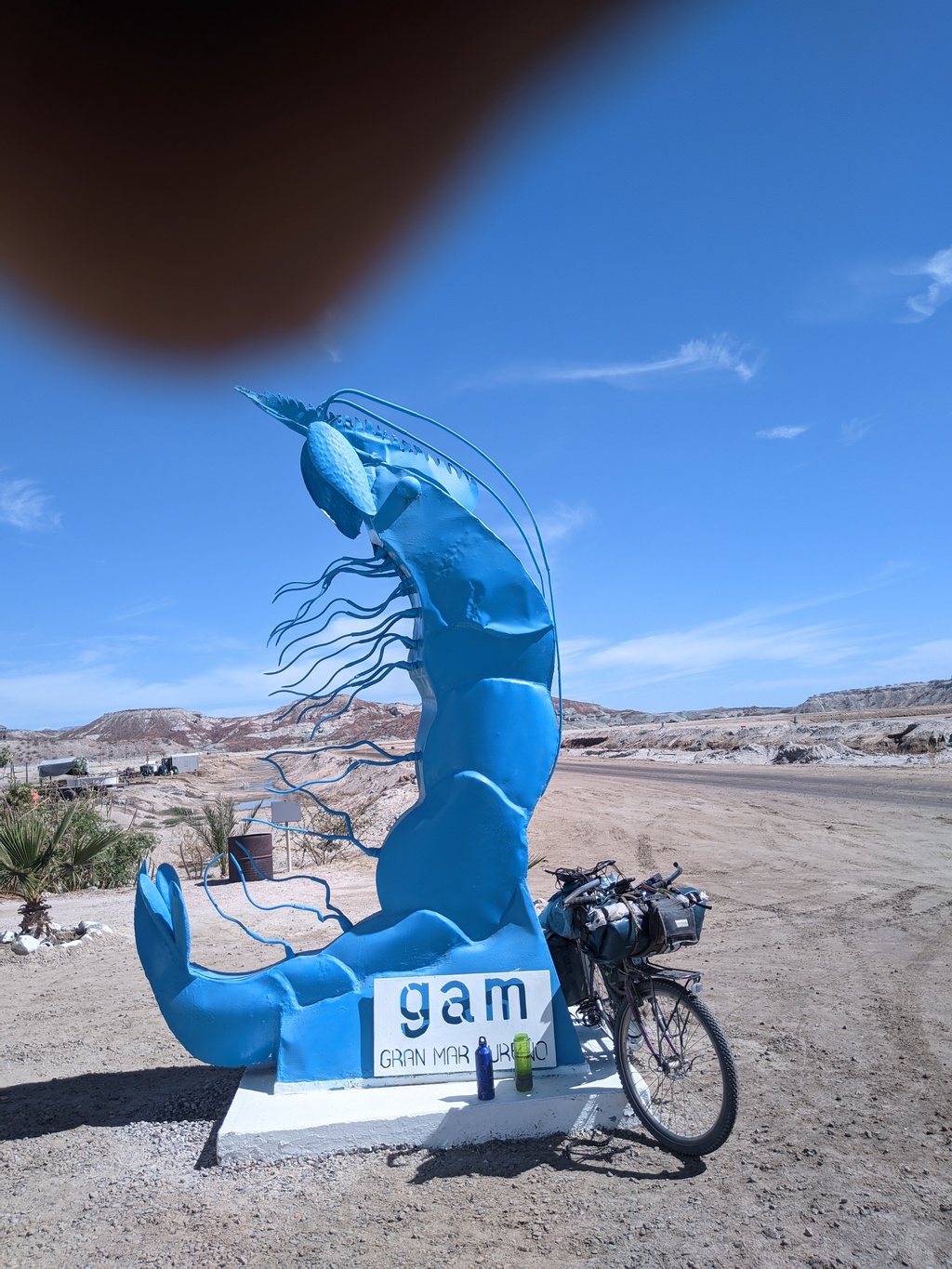 near the coast there is a massive shrimp farm. The effluent must be lovely