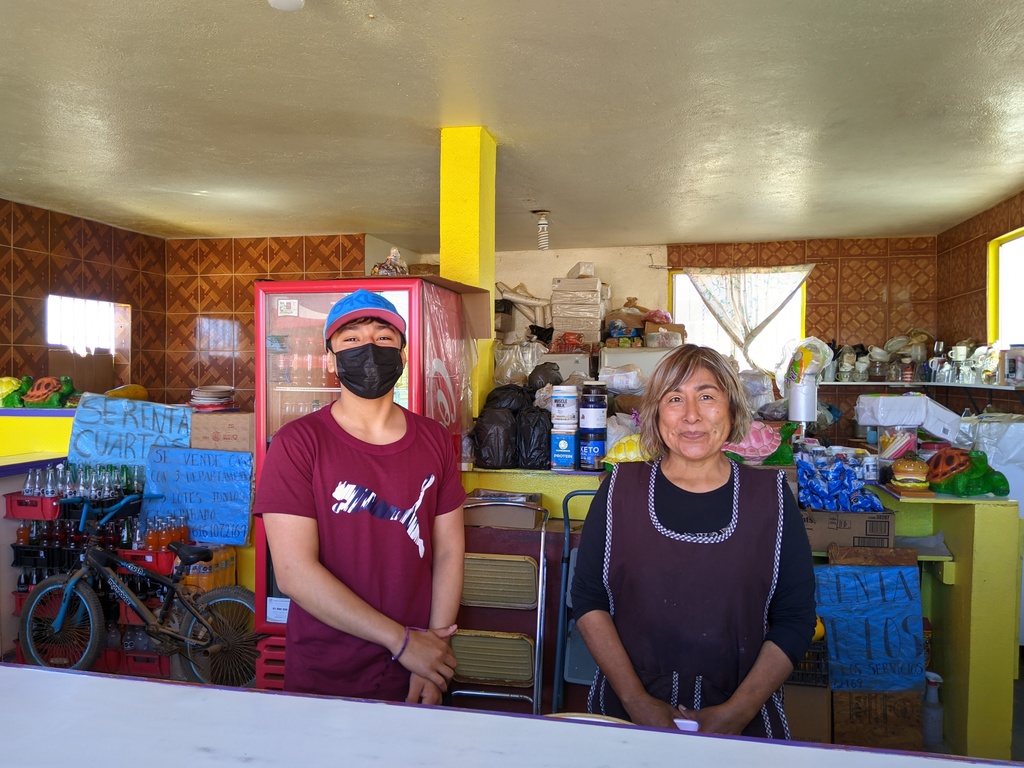 Marie, owner of Super Torta la Unica and her son Ramses, who rented us a room for a few nights